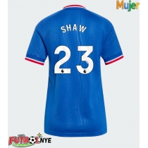 Camiseta Manchester United Luke Shaw #23 Visitante Equipación para mujer 2026-27 manga corta